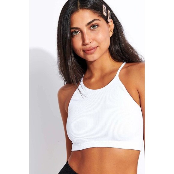 Free People X FP Movement Cropped Run Tank Top White - Picture 4 of 7